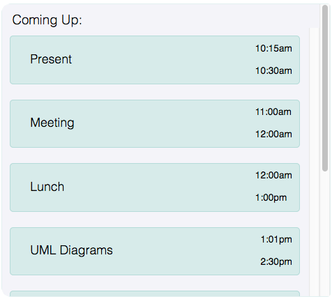 Upcoming Tasks