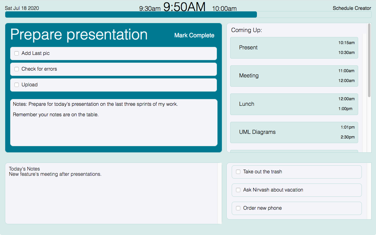 Main app page